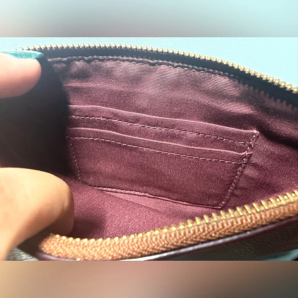 Coach Tan Leather Zip Wristlet - Picture 7 of 9